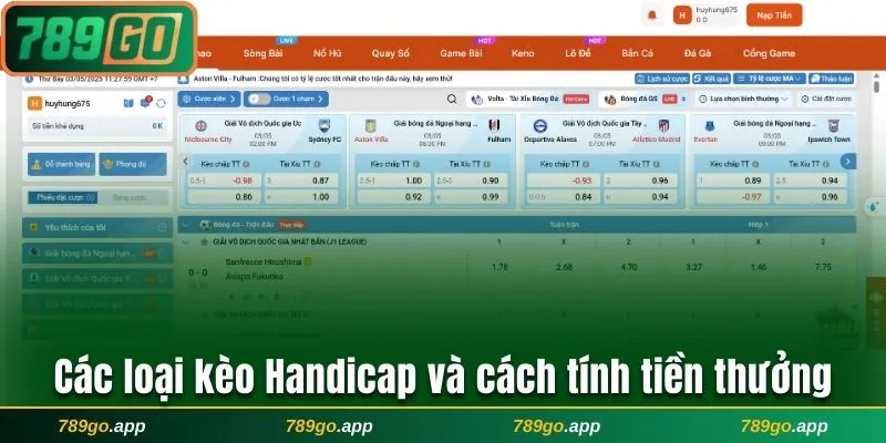 Các loại kèo Handicap và cách tính tiền thưởng