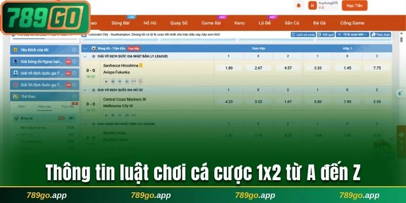 Thông tin luật chơi cá cược 1x2 từ A đến Z
